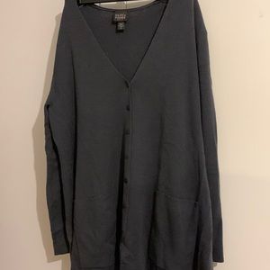 Eileen fisher tiny button down wool sweater cardigan, beautiful PL